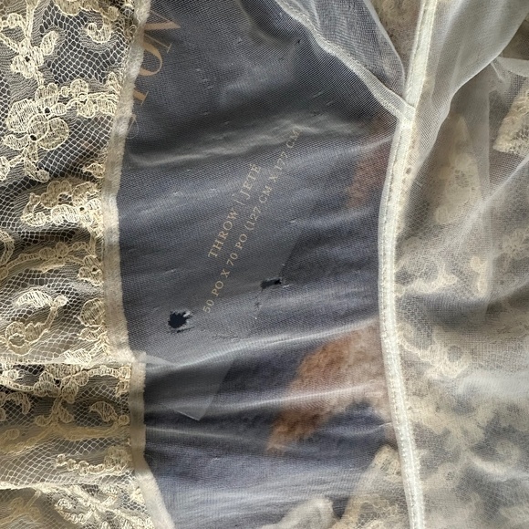 ANTIQUE 30's/40's PALEST BLUE/GRAY LAYERED LACE MESH ORGANDY BEDJACKET CARDIGAN - Picture 14 of 14